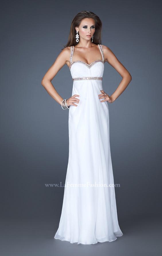 Picture of: Sweetheart Neckline Chiffon Prom Dress with Beaded Straps in White, Style: 18519, Main Picture