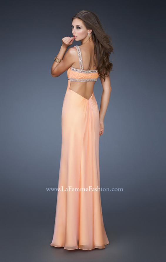 Picture of: Sweetheart Neckline Chiffon Prom Dress with Beaded Straps in Orange, Style: 18519, Back Picture