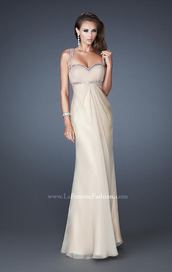 Picture of: Sweetheart Neckline Chiffon Prom Dress with Beaded Straps in Nude, Style: 18519, Detail Picture 1