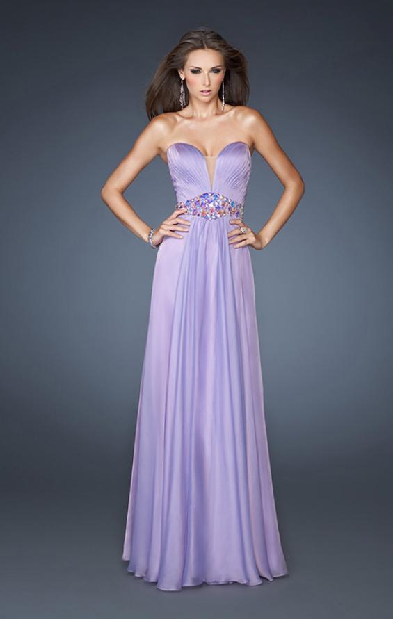 Picture of: Beaded One Shoulder A-line Long Prom Dress in Purple, Style: 18533, Main Picture