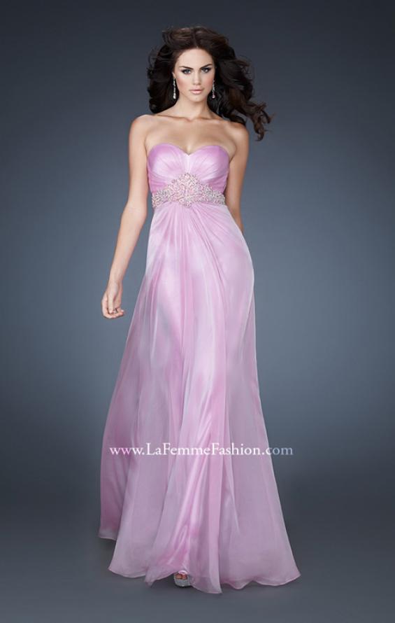 Picture of: Strapless Chiffon Long Gown with Beaded Waistline in Purple, Style: 18544, Main Picture