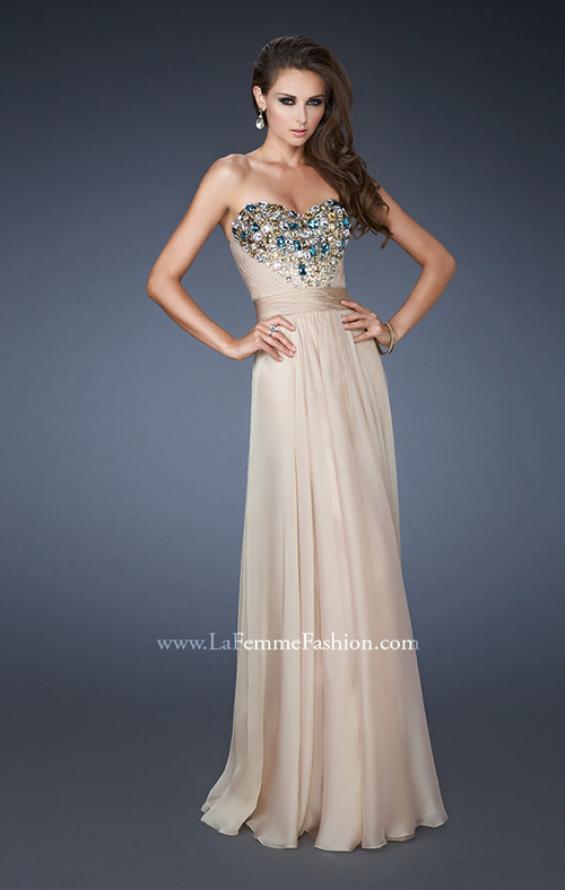Picture of: Sweetheart Chiffon Prom Dress with Multi Colored Stones in Nude, Style: 18551, Main Picture