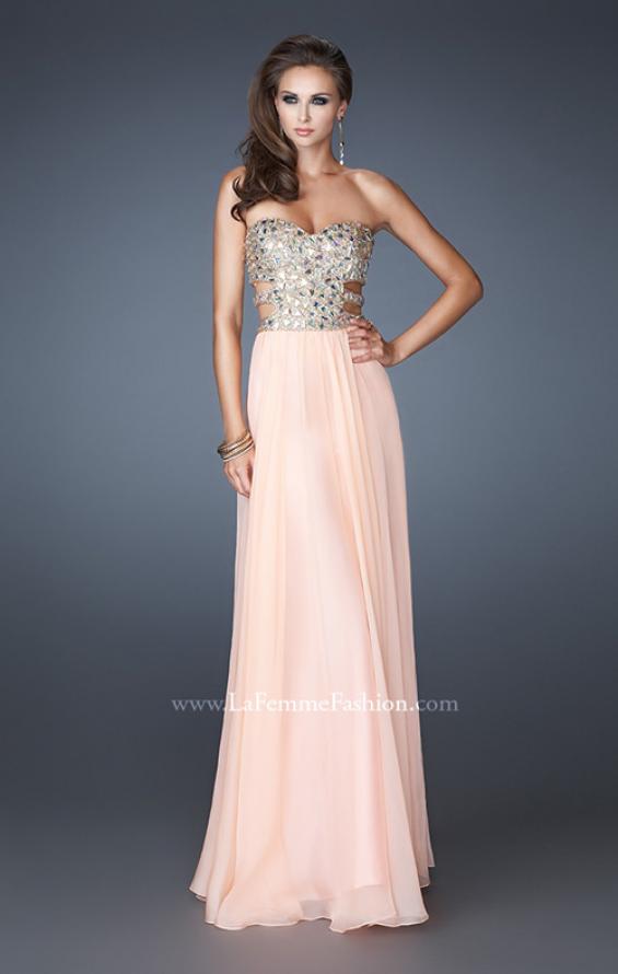 Picture of: Stone Embellished Prom Dress with Sequins and Cut Outs in Orange, Style: 18602, Main Picture
