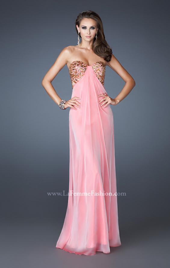 Picture of: Strapless Sweetheart Prom Dress with Front Slit and Beads in Pink, Style: 18617, Detail Picture 1