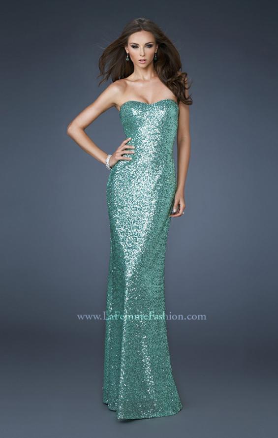 Picture of: Sweetheart Neckline Long Prom Dress with Sequins in Green, Style: 18648, Detail Picture 2