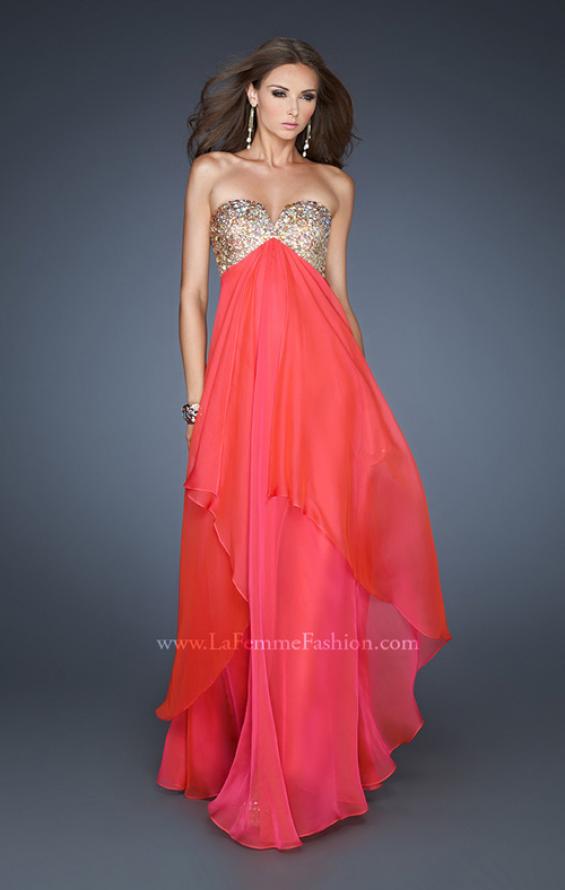 Picture of: Flirty Prom Dress with Sequins and Rhinestone Detail in Orange, Style: 18774, Main Picture