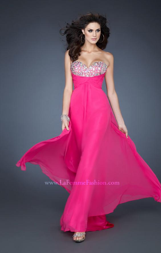 Picture of: A-line Empire Waist Prom Dress with Jeweled Bodice in Pink, Style: 18786, Main Picture