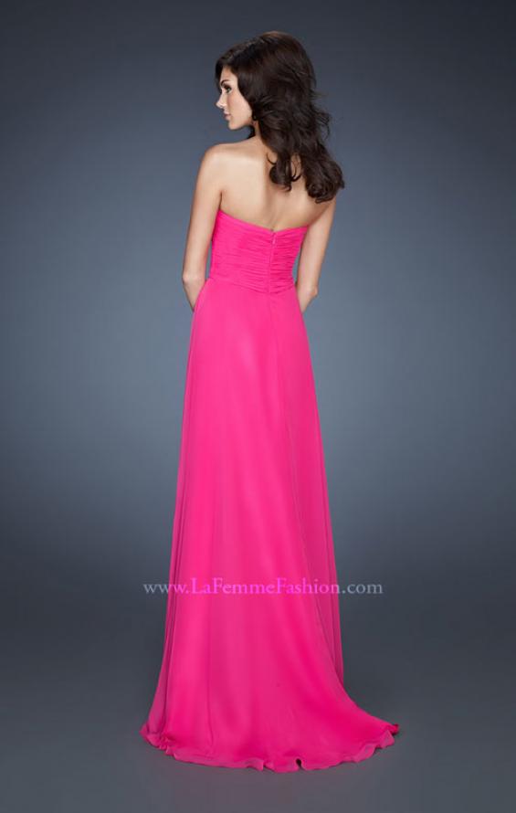 Picture of: A-line Empire Waist Prom Dress with Jeweled Bodice in Pink, Style: 18786, Back Picture
