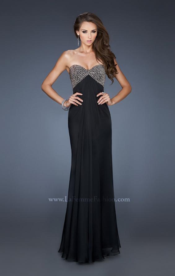 Picture of: Long Sweetheart Neckline Prom Dress with Beading in Black, Style: 18798, Main Picture