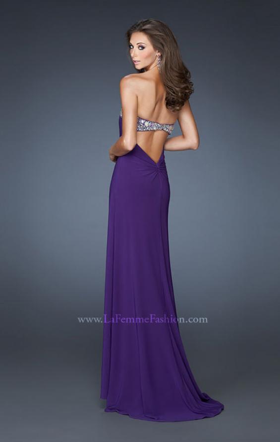 Picture of: Strapless Jersey Prom Dress with Embellished Trim in Purple, Style: 18916, Back Picture