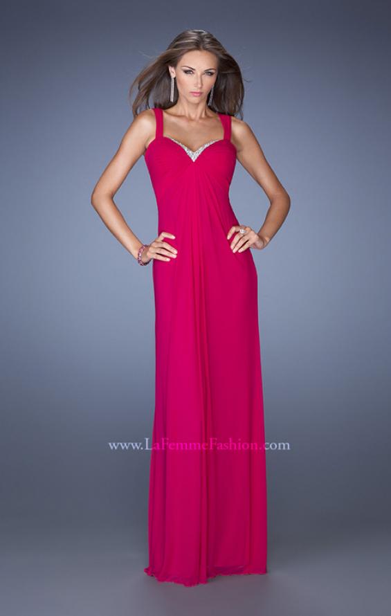 Picture of: Jersey Prom Dress with Pleated Bodice and Sparkling Trim in Pink, Style: 19704, Main Picture