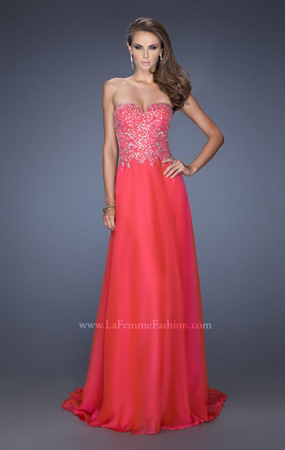 Picture of: Long Sweetheart Neckline Prom Gown with Rhinestones in Pink, Style: 19856, Main Picture