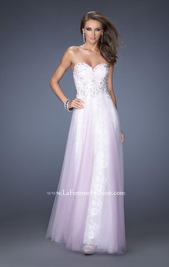 Picture of: Strapless Sweetheart Prom Dress with Lice Lining and Tulle in Pink, Style: 19967, Main Picture