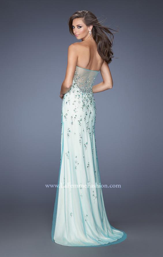 Picture of: Fully Beaded Gown with Sweetheart Neckline in Green, Style: 20017, Back Picture