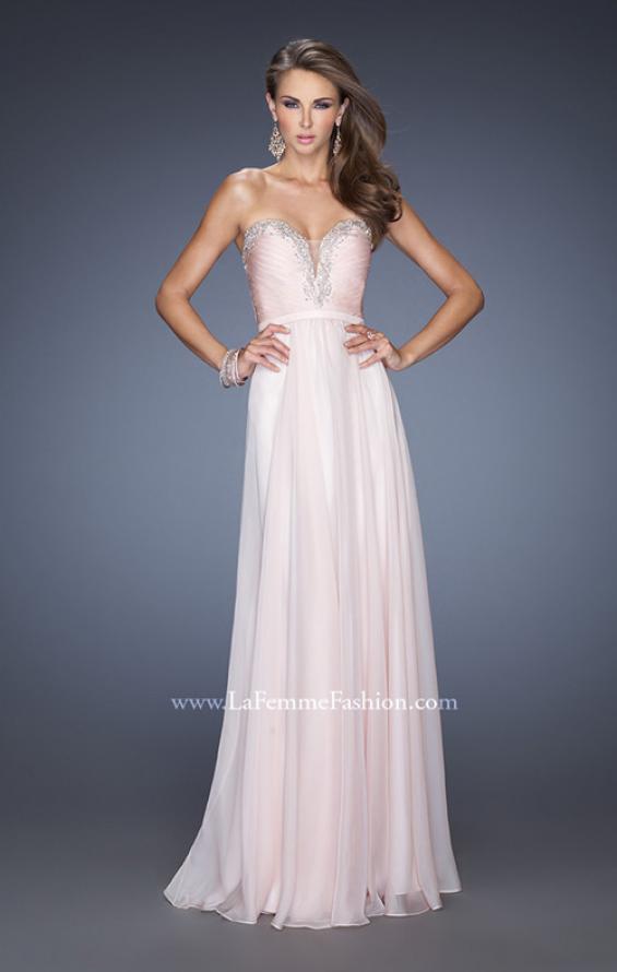 Picture of: Long Vintage Inspired Prom Gown with Beads and Jewels in Pink, Style: 20027, Detail Picture 1