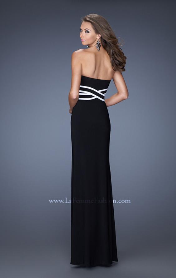 Picture of: Simple Jersey Prom Dress with Thigh High Slit in Black, Style: 20030, Back Picture