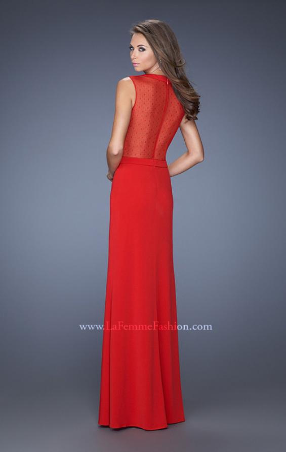 Picture of: Sweetheart Jersey Gown with Slit and Side Cut Outs in Red, Style: 20049, Back Picture