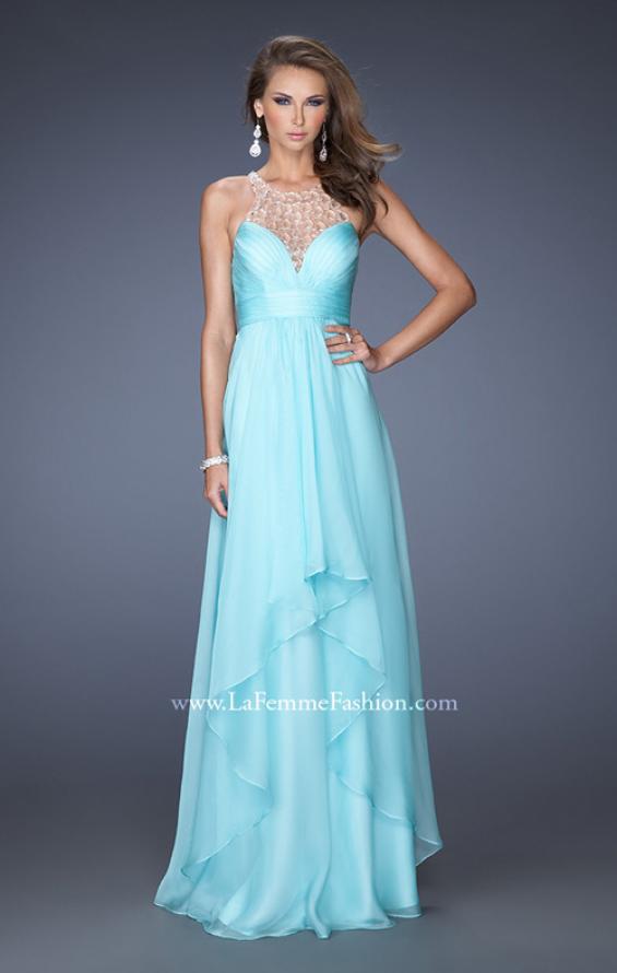 Picture of: Sweetheart Chiffon Gown with Tiered Layer Skirt in Blue, Style: 20060, Main Picture