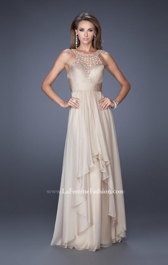 Picture of: Sweetheart Chiffon Gown with Tiered Layer Skirt in Nude, Style: 20060, Detail Picture 2