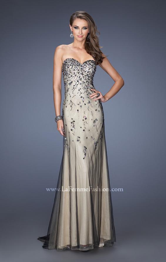 Picture of: Long Prom Dress with Beading and Jewels in Nude, Style: 20080, Main Picture