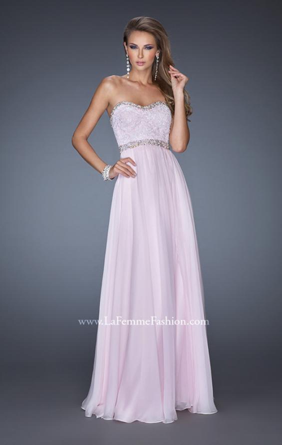 Picture of: Strapless Prom Dress with Gathered Skirt and Stones in Purple, Style: 20128, Detail Picture 1