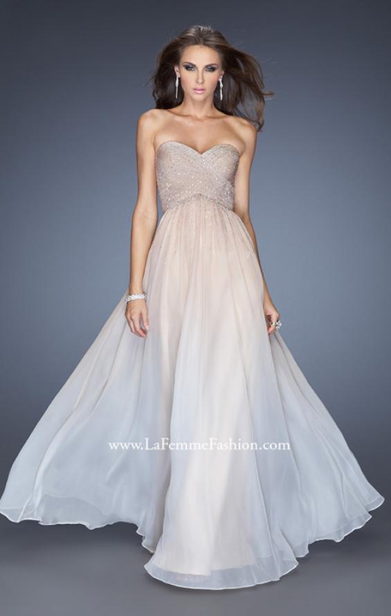 Picture of: Ombre Chiffon Prom Dress with Criss Cross Pleating in Nude, Style: 20404, Main Picture