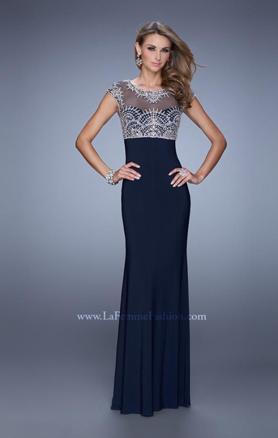 Picture of: Elegant Prom Dress with Intricately Beaded Bodice in Blue, Style: 20537, Main Picture