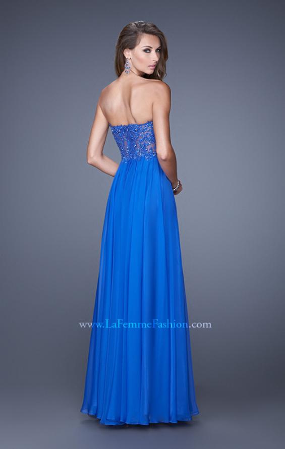 Picture of: Beaded Lace Applique Sweetheart Neckline Prom Dress in Blue, Style: 20669, Back Picture