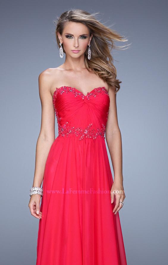 Picture of: Beaded Lace Applique Sweetheart Neckline Prom Dress in Pink, Style: 20669, Detail Picture 5