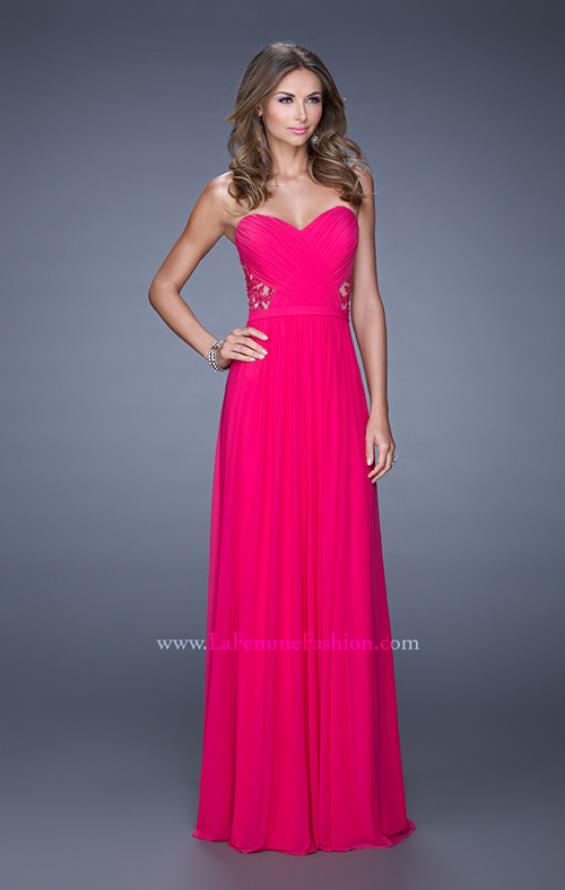 Picture of: Strapless Jersey Prom Dress with Criss Cross Gathers in Pink, Style: 20718, Main Picture