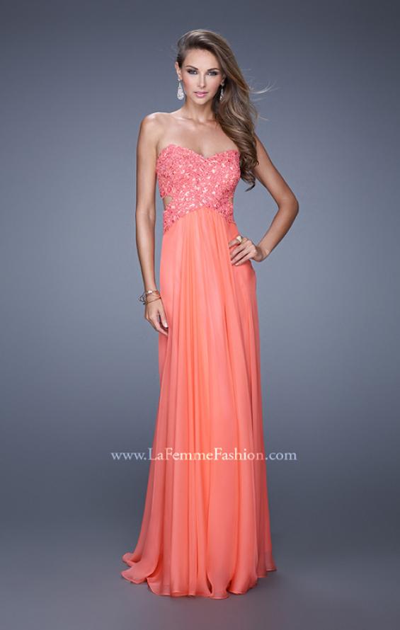 Picture of: Sweetheart Neckline Ling Prom Dress with Cut Outs in Coral, Style: 20734, Main Picture