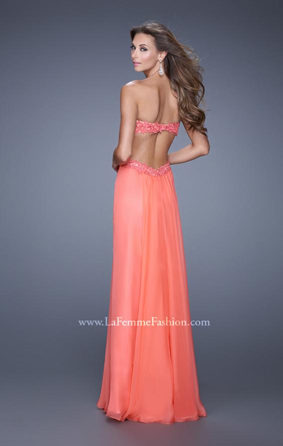 Picture of: Sweetheart Neckline Ling Prom Dress with Cut Outs in Coral, Style: 20734, Back Picture