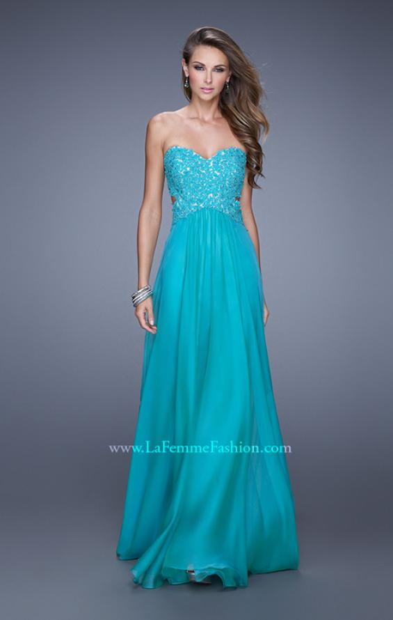 Picture of: Sweetheart Neckline Ling Prom Dress with Cut Outs in Teal, Style: 20734, Detail Picture 1