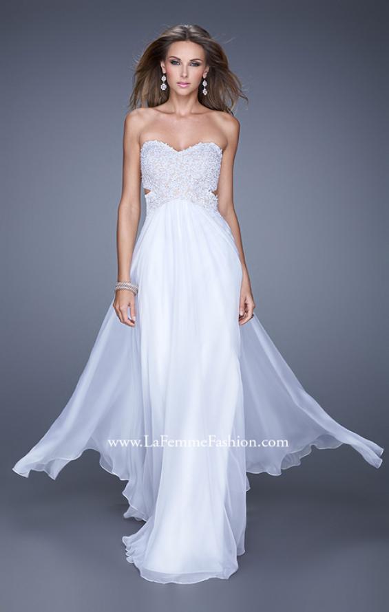 Picture of: Sweetheart Neckline Ling Prom Dress with Cut Outs in White, Style: 20734, Detail Picture 2