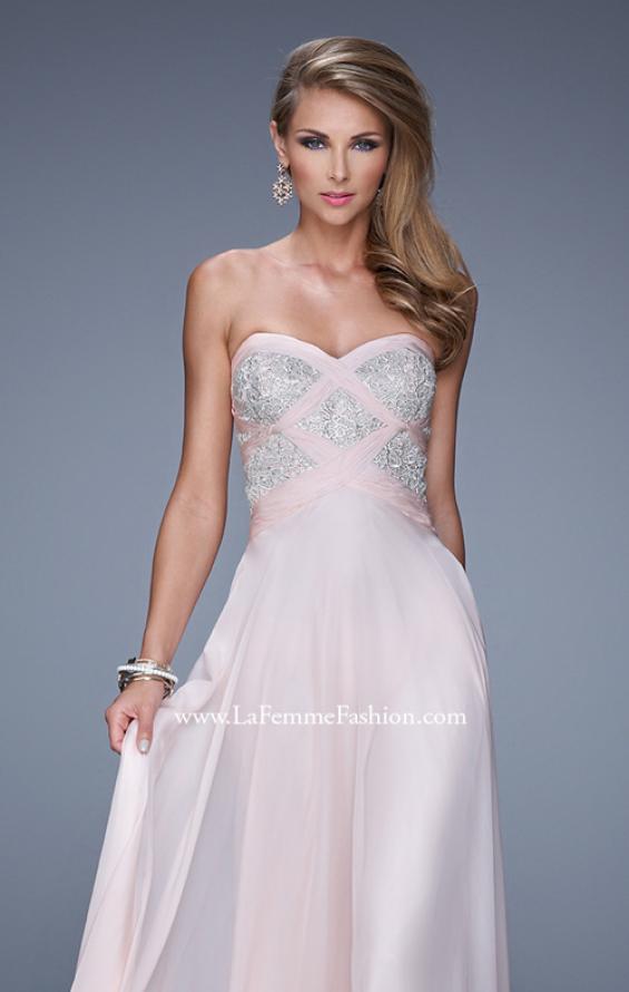 Picture of: Embroidered Bodice Prom Dress with Sweetheart Neck in Pink, Style: 20953, Detail Picture 1