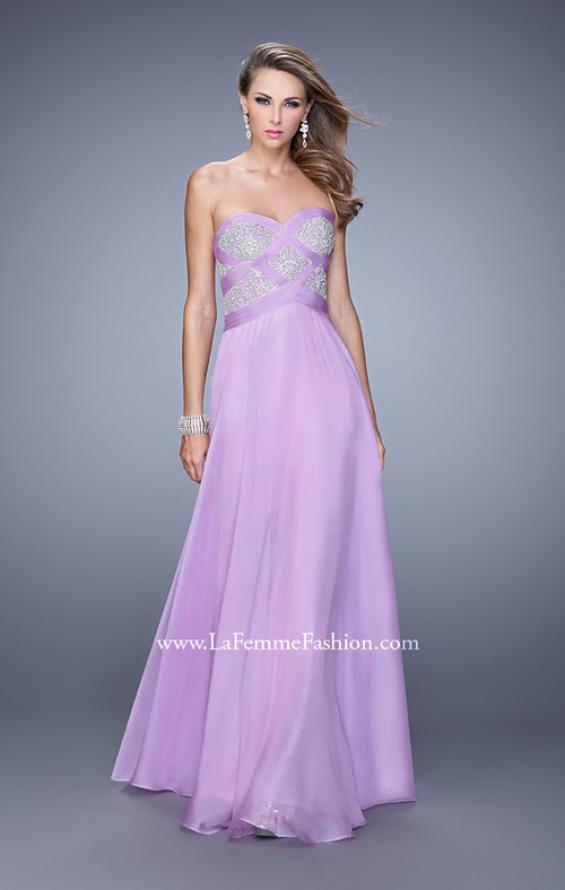 Picture of: Embroidered Bodice Prom Dress with Sweetheart Neck in WIsteria, Style: 20953, Detail Picture 3