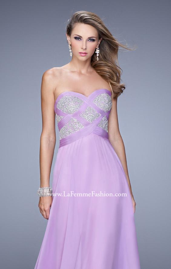 Picture of: Embroidered Bodice Prom Dress with Sweetheart Neck in Purple, Style: 20953, Detail Picture 6
