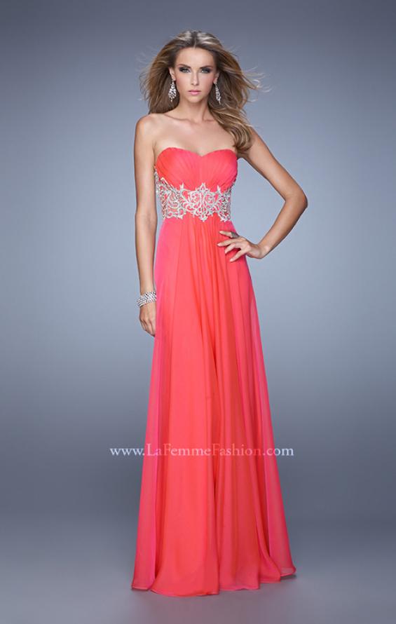 Picture of: Glamorous Prom Dress with Beaded Metallic Embroidery in Pink, Style: 21040, Detail Picture 2