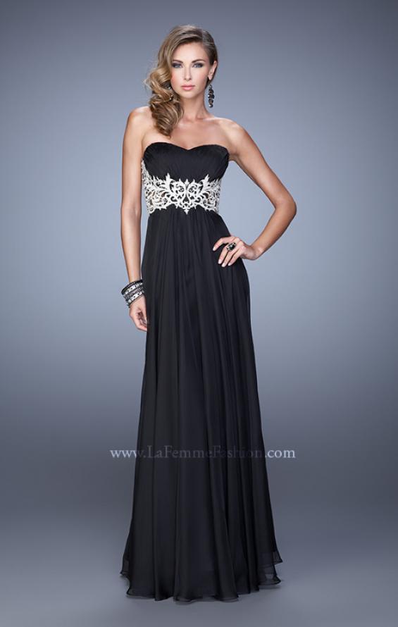 Picture of: Glamorous Prom Dress with Beaded Metallic Embroidery in Black, Style: 21040, Detail Picture 3