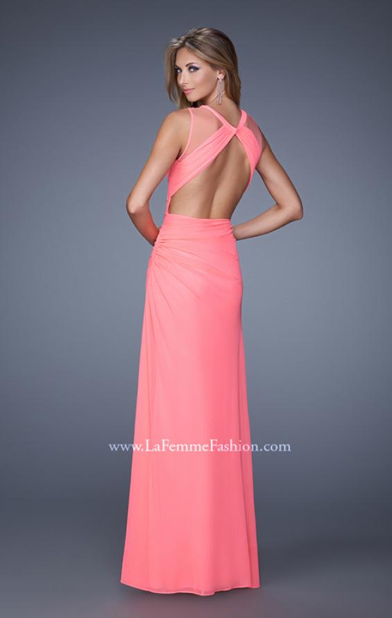 Picture of: Elegant Prom Dress with Sheer Cutouts and Sequins in Pink, Style: 21147, Back Picture