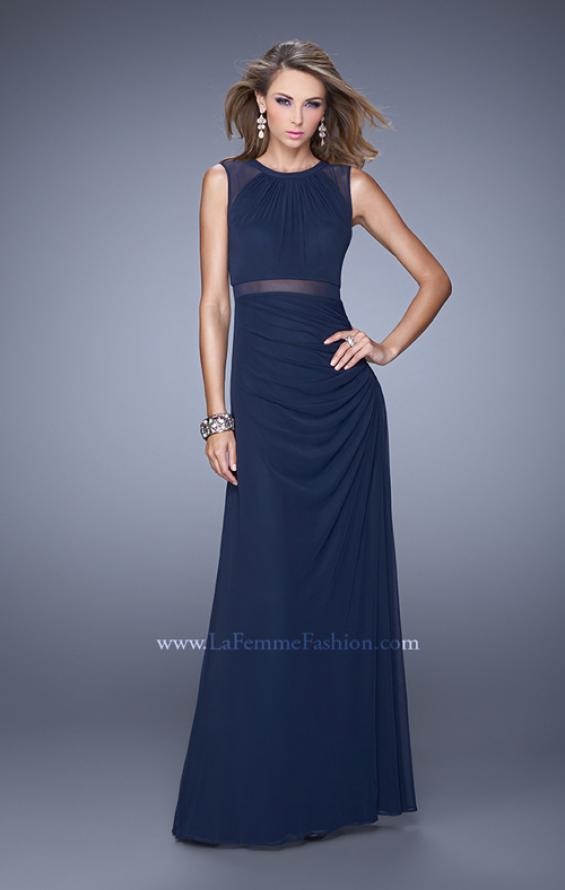 Picture of: Elegant Prom Dress with Sheer Cutouts and Sequins in Navy, Style: 21147, Detail Picture 3