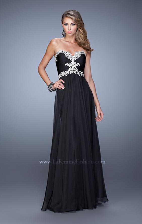 Picture of: Ruched Bodice Prom Dress with Sweetheart Neckline in Black, Style: 21173, Detail Picture 5