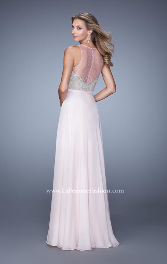 Picture of: Embellished Long Prom Gown with Plunging Neckline in Pink, Style: 21212, Back Picture