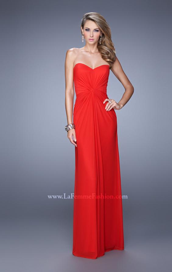 Picture of: Jersey Prom Dress with Twisted X Back Straps in Red, Style: 21230, Detail Picture 2