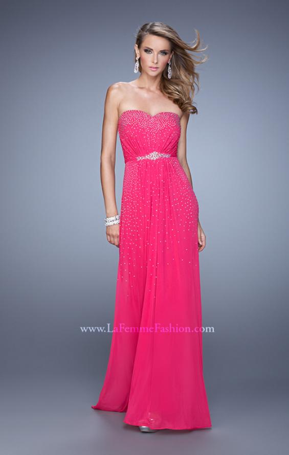 Picture of: Ruched Fully Embellished Long Prom Dress in Pink, Style: 21237, Detail Picture 3