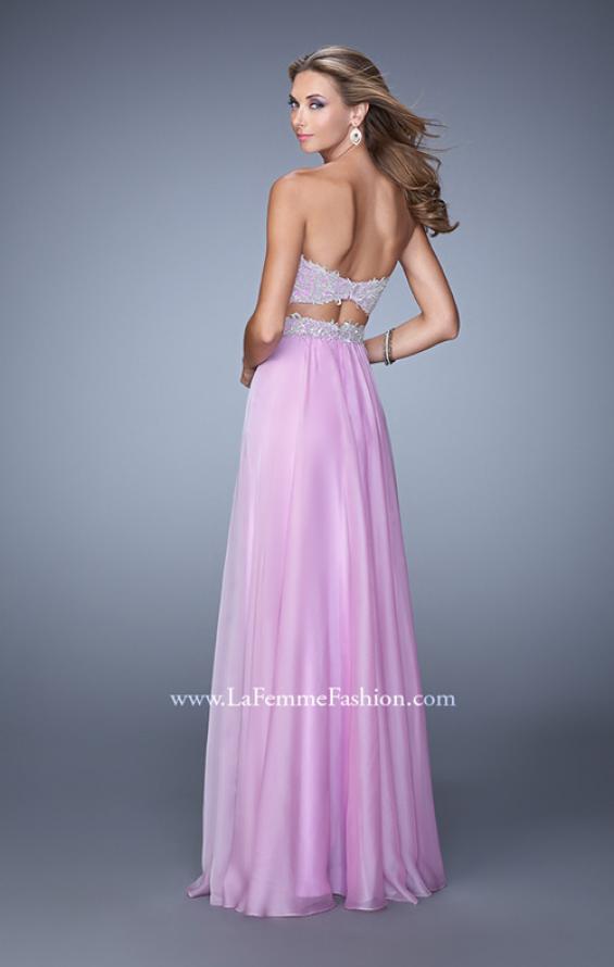 Picture of: Long Two Piece Dress with Trim Beaded Embroidery in Purple, Style: 21269, Back Picture