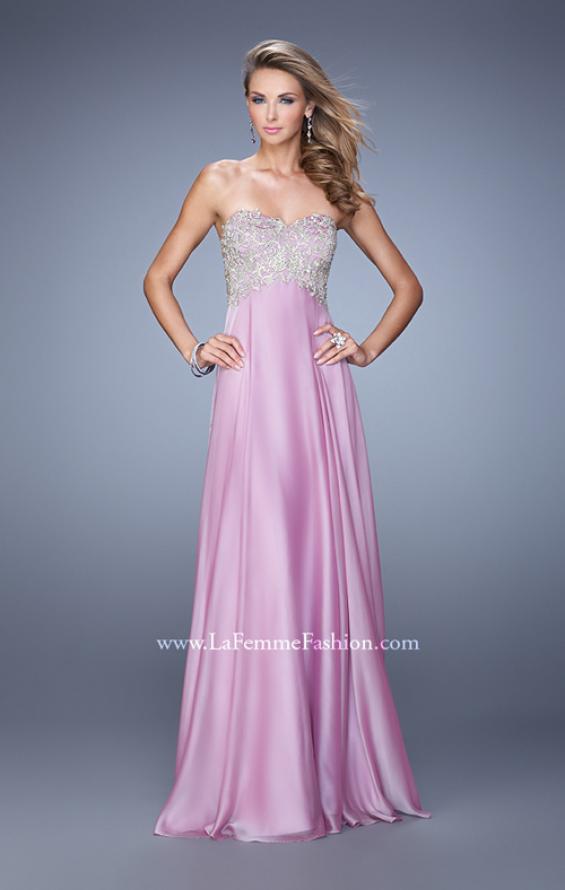 Picture of: Long Sweetheart Neckline Prom Dress with Empire Waist in Pink, Style: 21289, Detail Picture 3