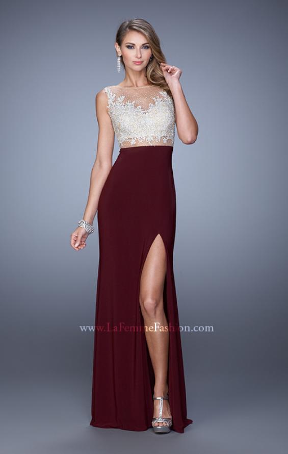 Picture of: Embellished Prom Dress with Stones and Keyhole Back in Burgundy, Style: 21303, Detail Picture 4