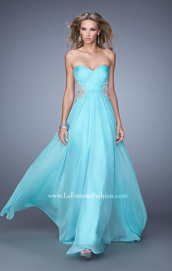 Picture of: Embellished Chiffon Prom Dress with Waist Cut Outs in Blue, Style: 21331, Main Picture