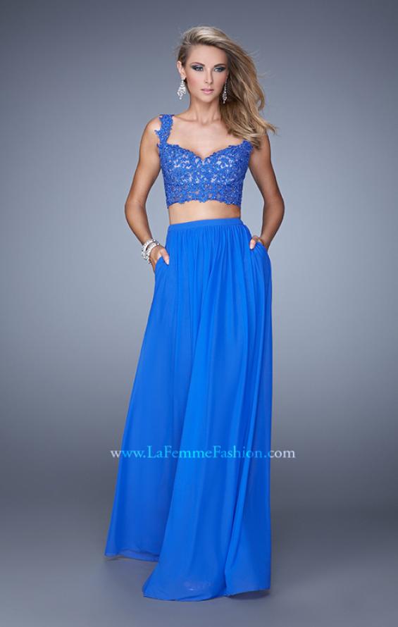 Picture of: Beaded Lace To Two Piece Prom Dress with Pockets in Blue, Style: 21347, Main Picture